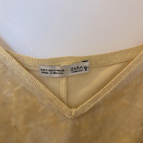 Zara Yellow Velvet Dress - Picture 3 of 3